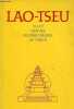 Lao-Tseu vie et oeuvre du précurseur en Chine - Texte reçu dans l'entourage de Abd-ru-shin grâce au don particulier d'une personne appelée à cet ...