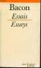 Essais / Essays - Collection bilingue des classiques anglais.. Bacon