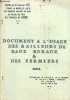 Document a l'usage des bailleurs de baux ruraux & des fermiers.. Collectif