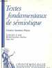 Textes fondamentaux de sémiotique - Collection d'épistémologie.. Sanders Peirce Charles