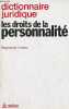 Dictionnaire juridique les droits de la personnalité.. Lindon Raymond