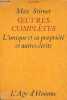 "Oeuvres complètes - L'unique et sa propriété et autres écrits - Collection ""Germanica"".". Stirner Max