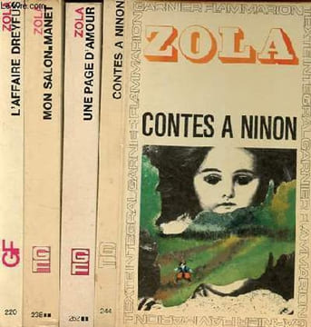 Lot de 4 livres d'Emile Zola : Contes à Ninon + une page d'amour + mon salon Manet écrits sur l'art + l'affaire Dreyfus la vérité en marche - ...