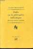 "Etudes sur les philosophies hellénistiques - Epicurisme, stoïcisme, scepticisme - Collection "" épiméthée "".". Brunschwig Jacques