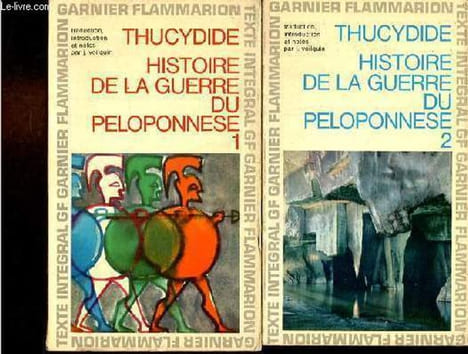 Histoire de la guerre du peloponnese - Tome 1 + Tome 2 (2 volumes) - Collection GF n°81-88.. Thucydide