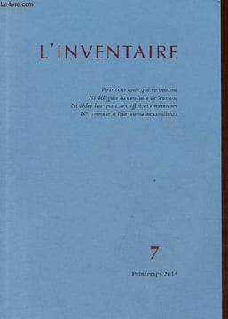 L'inventaire n°7 printemps 2018 - Editorial - Du côté des trente glorieuses, Claude Carrey - l'école des courants chauds, Claude Carrey - la maison ...