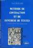Extrait du livre Méthode de contraction et de synthese de textes - Concours d'entrée aux grandes écoles.. Stalloni Yves