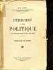 Introduction à la politique (cours d'initiation sociale, civique et humaine).. Château René