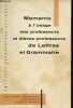 Memento à l'usage des professeurs et élèves-professeurs de Lettres et Grammaire.. Ministère de l'éducation nationale