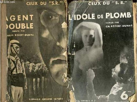"Lot de 5 livres de Charles Robert-Dumas de la Collection ceux du "" S.R."" : L'agent double + l'embardée + l'idole de plomb + le masque de vitriol + ...