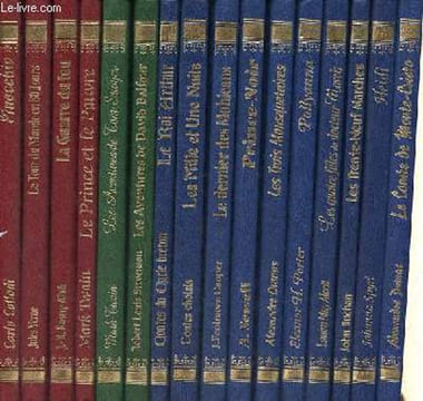Lot de 16 livres de la collection Bibliothèque de l'Aventure : Pinocchio, Carlo Collodi + le tour du monde en 80 jours, Jules Verne + la guerre du ...
