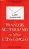 Lettre recommandée à François Mitterrand sur l'affaire Urba Gracco.. Divier Pierre-François