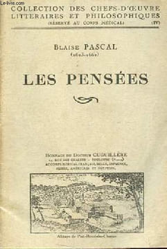 Les pensées - Collection des chefs d'oeuvre littéraires et philosophiques n°IV.. Pascal Blaise