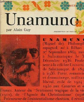 Unamuno - Collection philosophes de tous les temps n°7.. Guy Alain