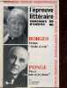 "L'épreuve littéraire concours 89 d'entrée 90 - Borges, ficrtions ""mythe et récit "", Ponge, pièces "" les mots et les choses "".". Tomadakis A. & ...