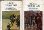 El movimiento obrero en la historia de Espana - Tomo 1 + Tomo 2 (2 volumes) - Coleccion Biblioteca de la historia n°19-20.. Tunon de Lara Manuel