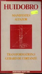 Manifestes Altazor transformation.s Gerard de Cortanze - Collection projectoires.