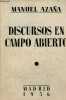 Discursos en campo abierto.. Azana Manuel