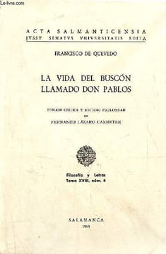 La vida del Buscon llamado Don Pablos - Acta salmanticensia iussu senatus universitatis edita - Filosfia y Letras tomo XVIII n°4.. de Quevedo ...
