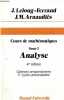 Cours de mathématiques - Tome 2 : Analyse - Classes préparatoires 1er cycle universitaire - 4e édition (nouveau tirage) - Collection Dunod ...