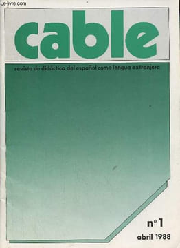 Cable revista de didactica del espanol como lengua extranjera n°1 abril 1988 - Editorial - qué palabras hay que ensenar ? Peter Jan Slagter - la ...