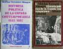 Historia politica de la Espana contemporanea - Tomo 1 + Tomo 2 (2 volumes) - 1 : 1868-1885 - 2 : 1885-1897 - Coleccion el libro de bolsillo ...