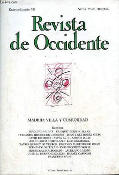 Revista de Occidente n°27-28 Extraordinario VII agosto-septiembre 1983 - Madrid en la autonomia, Joaquin Leguina - Madrid, Enrique Tierno Galvan - la ...