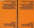 Daten deutscher dichtung chronologischer abriss der deutschen literaturgeschichte - Band I + Band II (2 bände) - Band I : Von den anfängen bis zur ...