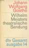 Wilhelm meisters theatralische sendung - Sammlung DTV-Gesamtausgabe n°14.. Johann Wolfgang Goethe