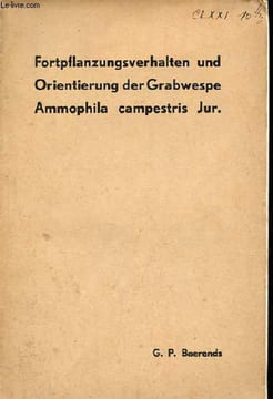 Fortpflanzungsverhalten und orientierung der grabwespe Ammophila campestris Jur.. G.P.Baerends
