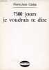 7300 jours je voudrais te dire.. Gleize Pierre Jean