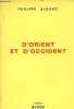 "D'Orient et d'Occident - Collection "" po&eacute;sie "".". Algoud Philippe