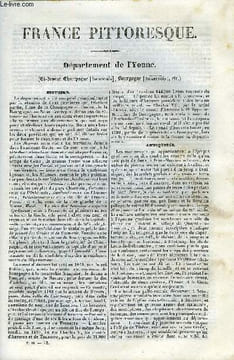 FRANCE PITTORESQUE TOME 3 - LIVRAISON N°32 - DEPARTEMENT DE L'YONNE. HUGO A.