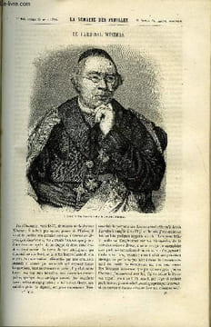 LA SEMAINE DES FAMILLES 7EME ANNEE N°26 - LE CARDINAL WISEMAN DE ALFRED NETTEMENT, LES DEUX CLERCS II DE ZENAIDE FLEURIOT, HISTOIRE NATURELLE - LE ...