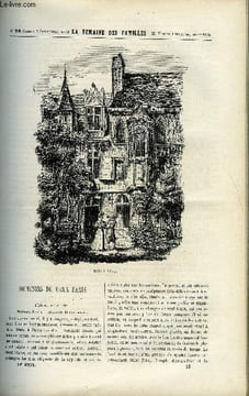 LA SEMAINE DES FAMILLES 14EME ANNEE N°23 - SOUVENIRS DU VIEUX PARIS DE BATHILD BOUNIOL, JULIEN - CHRONIQUE TOULONNAISE DE LA COMTESSE DE LA ROCHERE, ...