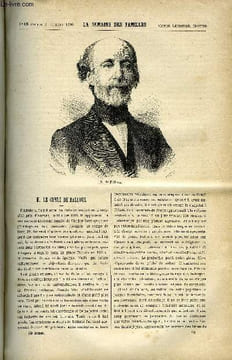 LA SEMAINE DES FAMILLES 28EME ANNEE N°18 - M. LE COMTE DE FALLOUX DE OSCAR HAVARD, EPISODES ET AVENTURES DE LA VIE AMERICAINE DE LEONTINE ROUSSEAU, ...