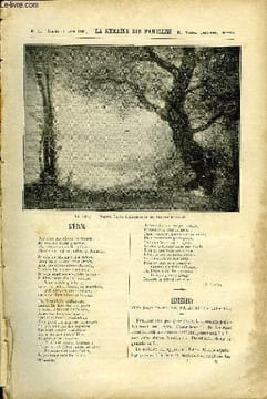 LA SEMAINE DES FAMILLES 36EME ANNEE N°19 - L'ETANG DE J. RACINE, LESTELLEY DE CHARLES BUET, LES PRUSSIENS CHEZ MOI DE ALBERT MONNIOT, LA MISSION ...
