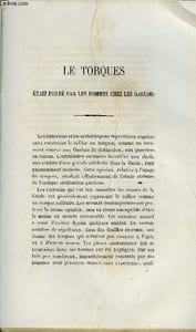 BULLETIN MONUMENTAL 6e SERIE, TOME DEUXIEME N°2 - LE TORQUES ETAIT PORTE PAR LES HOMMES CHEZ LES GAULOIS PAR LE BARON J. DE BAYE