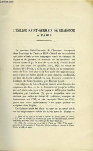 BULLETIN MONUMENTAL 87e VOLUME DE LA COLLECTION N°1-2 - L'EGLISE SAINT-GERMAIN DE CHARONNE A PARIS PAR DESHOULIERES