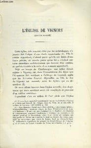 BULLETIN MONUMENTAL 88e VOLUME DE LA COLLECTION N°1-2 - L'EGLISE DE VIGNORY (HAUTE-MARNE) PAR DESHOULIERES