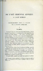 BULLETIN MONUMENTAL 94e VOLUME DE LA COLLECTION N°1 - DE L'ART ORIENTAL ANTIQUE A L'ART ROMAN - RECHERCHES SUR LA FAUNE ET LA FLORE ROMANES - LE SPHINX PAR DENISE JALABERT