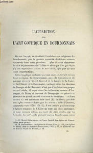 BULLETIN MONUMENTAL 95e VOLUME DE LA COLLECTION N°4 - L'APPARITION DE L'ART GOTHIQUE EN BOURBONNAIS PAR PIERRE PRADEL