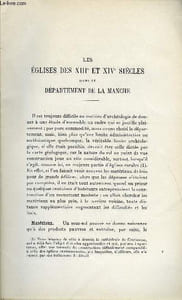 BULLETIN MONUMENTAL 96e VOLUME DE LA COLLECTION N°1 - LES EGLISES DES XIIIe ET XIVe SIECLES DANS LE DEPARTEMENT DE LA MANCHE PAR MARC THIBOUT