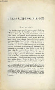 BULLETIN MONUMENTAL 96e VOLUME DE LA COLLECTION N°2 - L'EGLISE SAINT-NICOLAS DE GAND PAR LE BARON VERHAEGEN