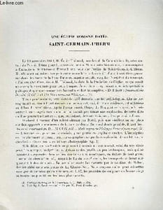 BULLETIN MONUMENTAL 114e VOLUME DE LA COLLECTION N°4 - UNE EGLISE ROMANE DATEE SAINT-GERMAIN-L'HERM PAR E. DU RANQUET ET G. DE BUSSAC
