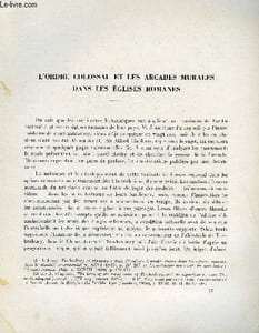 BULLETIN MONUMENTAL 115e VOLUME DE LA COLLECTION N°4 - L'ORDRECOLOSSAL ET LES ARCADES MURALES DANS LES EGLISES ROMANES PAR PIERRE HELIOT