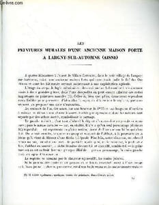 BULLETIN MONUMENTAL 120e VOLUME DE LA COLLECTION N°2 - LES PEINTURES MURALES D'UNE ANCIENNE MAISON FORTE A LARGNY-SUR-AUTOMNE (AISNE) PAR MARC THIBOUT