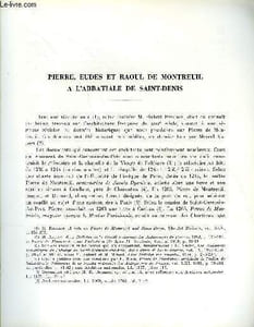BULLETIN MONUMENTAL 122e VOLUME DE LA COLLECTION N°3 - PIERRE,EUDES ET RAOUL DE MONTREUIL A L'ABBATIALE DE SAINT-DENIS PAR LOUIS GRODECKI