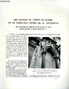 BULLETIN MONUMENTAL 124e VOLUME DE LA COLLECTION N°2 - LES VESTIGES DE L'HOTEL LE GENDRE ET LE VERITABLE HOTEL DE LA TREMOILLE PAR UN GROUPE DE RECHERCHE DE L'UNIVERSITE DE PARIS SOUS LA DIRECTION D'ANDRE CHASTEL