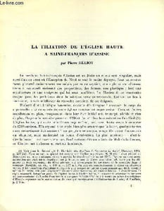 BULLETIN MONUMENTAL 126e VOLUME DE LA COLLECTION N°2 - LA FILIATION DE L'EGLISE HAUTE A SAINT-FRANCOIS D'ASSISES PAR PIERRE HELIOT